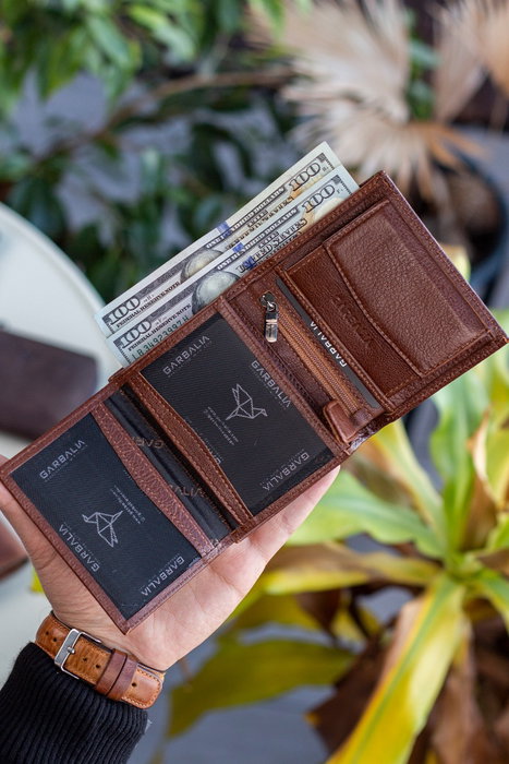 Zoozie Bags Dortmund - Tan v2 Cartera Hombre Piel Auténtica Bloqueo RFID Tostado